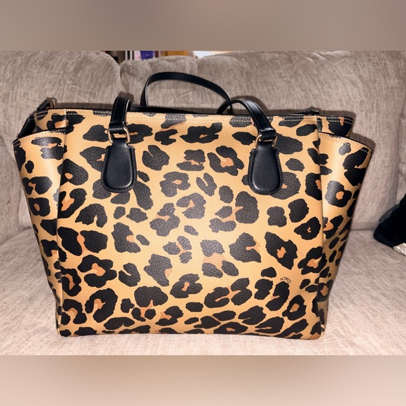 Coach Leopard Print Diaper bag in Tan and Black - Picture 9 of 9